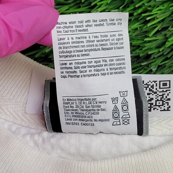 Champion Cropped Sweater Womens Large 21x18 Ivory Ribbed - Picture 11 of 16